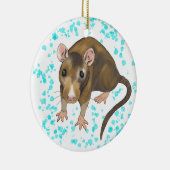 ラットの水彩画 セラミックオーナメント (右)