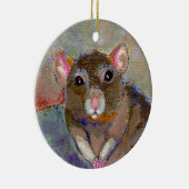 ラットの絵画私は問題のおもしろい敏感なペット芸術を有します セラミックオーナメント (右)