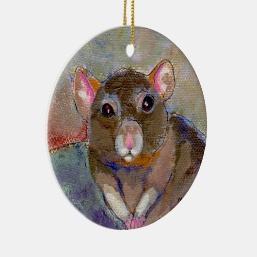 ラットの絵画私は問題のおもしろい敏感なペット芸術を有します セラミックオーナメント (右)
