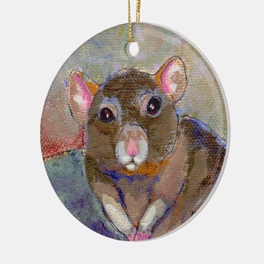 ラットの絵画私は問題のおもしろい敏感なペット芸術を有します セラミックオーナメント (左)