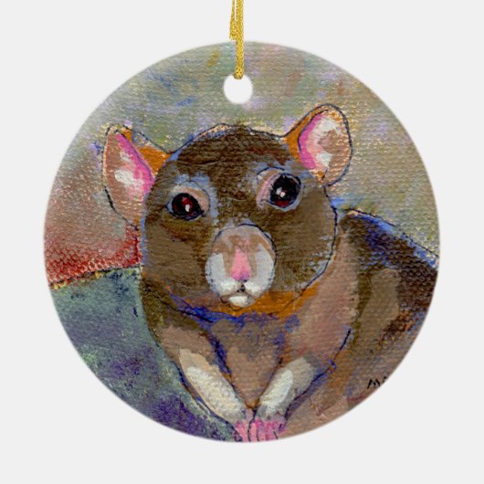 ラットの絵画私は問題のおもしろい敏感なペット芸術を有します セラミックオーナメント (裏面)