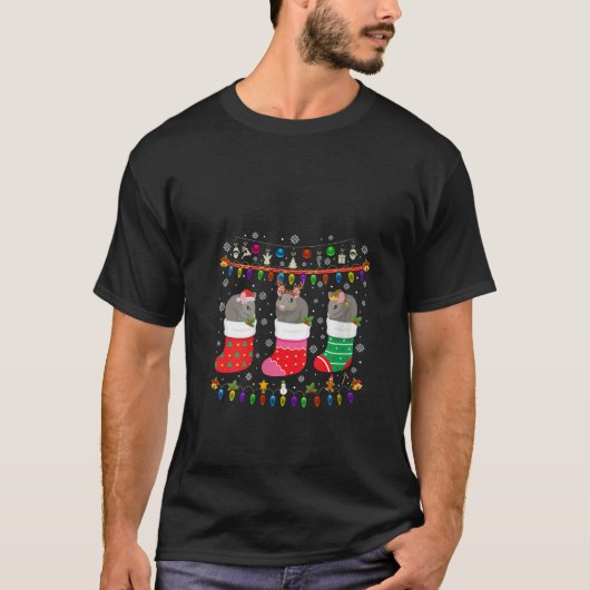 ラットクリスマスソックス醜いクリスマスセーターPajama Tシャツ (正面)