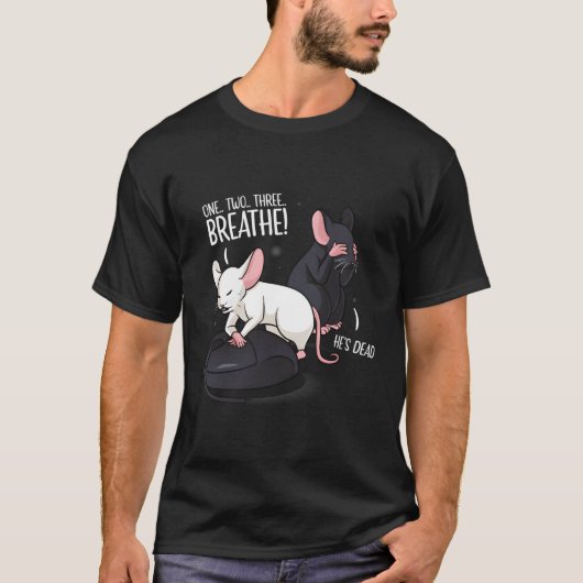 ラットコンピュータマウスプリン Tシャツ (正面)