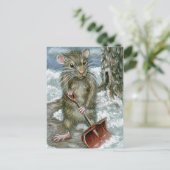 ラットショベル雪はがき ポストカード (スタンド正面)