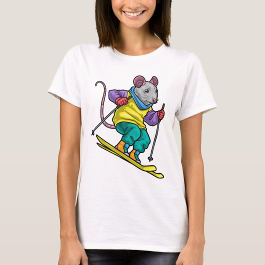 ラットスキーヤー スキー 冬のスポーツ Tシャツ (正面)