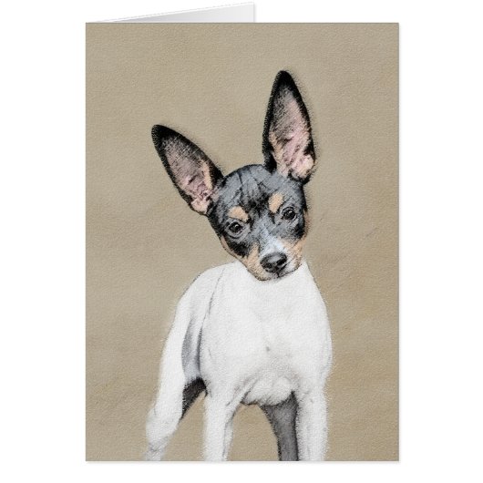 ラットテリアの絵画-かわいい元の犬の芸術 (正面)