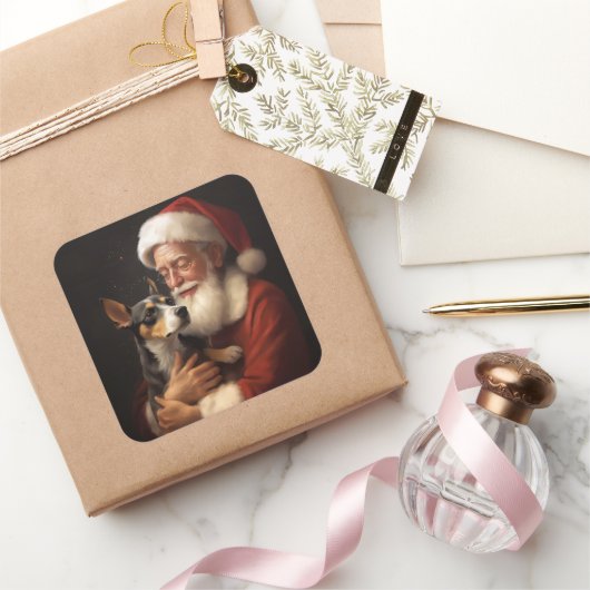 ラットテリアウィズサンタクロースフェスティバルクリスマス スクエアシール (ギフト)