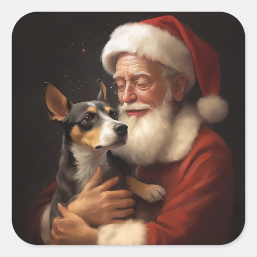 ラットテリアウィズサンタクロースフェスティバルクリスマス スクエアシール (正面)