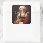 ラットテリアウィズサンタクロースフェスティバルクリスマス スクエアシール (バッグ)