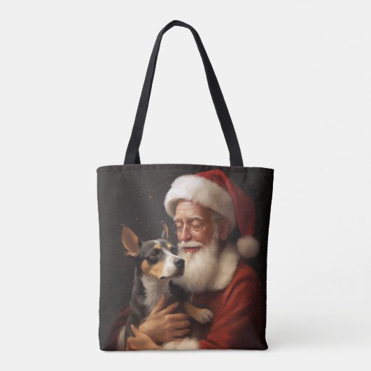 ラットテリアウィズサンタクロースフェスティバルクリスマス トートバッグ (裏面)