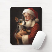 ラットテリアウィズサンタクロースフェスティバルクリスマス マウスパッド (マウス)