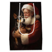 ラットテリアウィズサンタクロースフェスティバルクリスマス ミディアムペーパーバッグ (裏面)