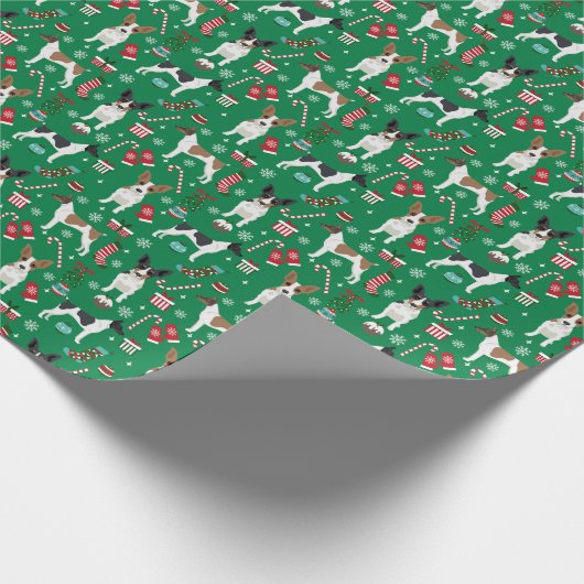 ラットテリアクリスマスドッグズホリデー ラッピングペーパー (角)