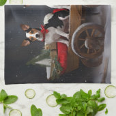 ラットテリアスノイそりクリスマスデコール キッチンタオル (折り畳み)