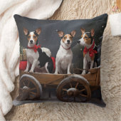 ラットテリアスノイそりクリスマスデコール クッション (ブランケット)