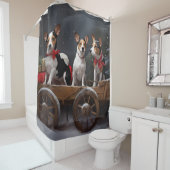 ラットテリアスノイそりクリスマスデコール シャワーカーテン (インサイチュ)