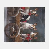 ラットテリアスノイそりクリスマスデコール フリースブランケット (正面(横))