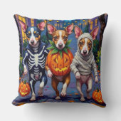 ラットテリアトリックまたはトリートハロウィーンコスチューム クッション (正面)