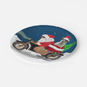 ラットテリアドッグクリスマスサンタクロース ペーパープレート (アングル)