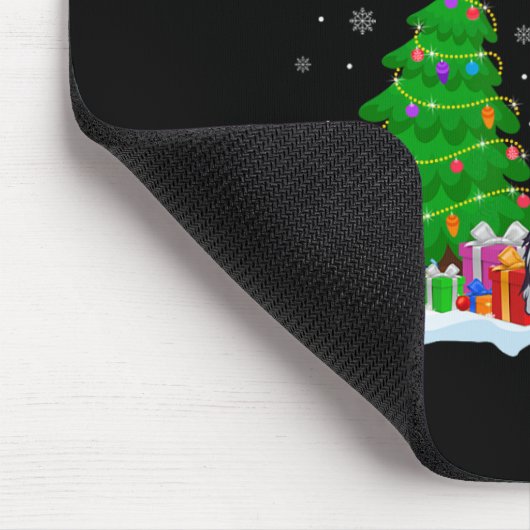 ラットテリアドッグクリスマスツリーライトおもしろいクリスマスD マウスパッド (コーナー)