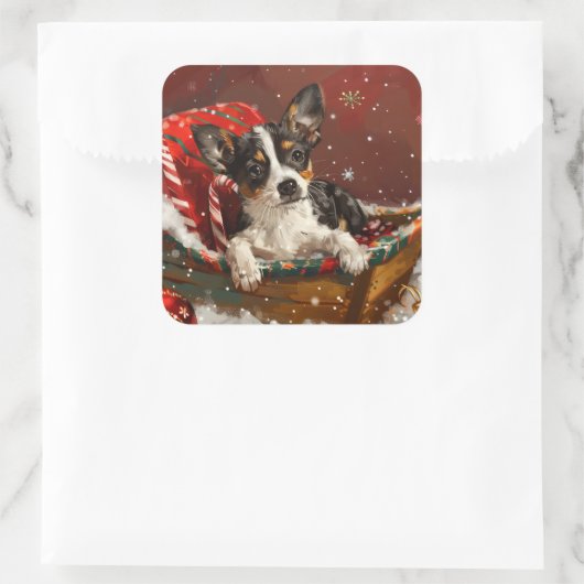 ラットテリアドッグクリスマスフェスティバル スクエアシール (バッグ)