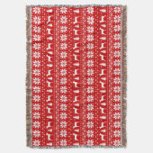 ラットテリアドッグシルエットかわいいクリスマスホリデー スローブランケット (正面縦)