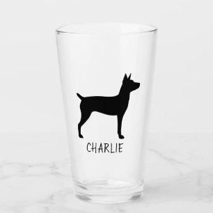 ラットテリアドッグシルエットパーソナライズされた飲用 タンブラーグラス