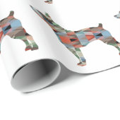 ラットテリアドッグブリードジオシルエットプレイド ラッピングペーパー (ロールコーナー)