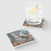 ラットテリアハロウィン不気味 ストーンコースター (横)