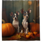 ラットテリアパピー秋デライトカボチャ シャワーカーテン (正面)