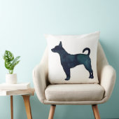 ラットテリアブラックウォーターカラーシルエット クッション (椅子)