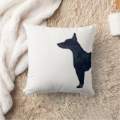 ラットテリアブラックウォーター色ドッグブリードシルエット クッション (ブランケット)