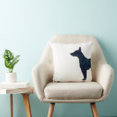 ラットテリアブラックウォーター色ドッグブリードシルエット クッション (椅子)