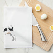 ラットテリアベーシック品種シルエットイラストレーション キッチンタオル (四つ折り)