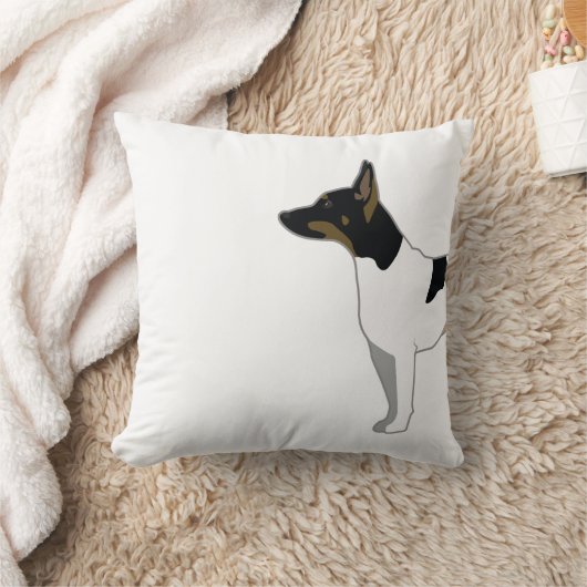 ラットテリアベーシック品種シルエットイラストレーション クッション (ブランケット)