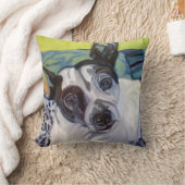 ラットテリアペットポートレートの枕 クッション (ブランケット)