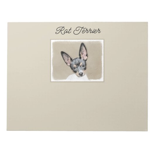 ラットテリア絵画ズ – かわいいオリジナルドッグアートノート ノートパッド (正面)