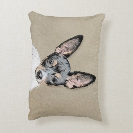 ラットテリア絵画ズ – かわいいオリジナルドッグアート アクセントクッション (裏面(縦))