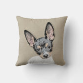 ラットテリア絵画ズ – かわいいオリジナルドッグアート クッション (裏面)