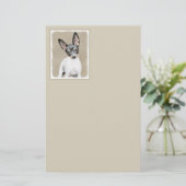 ラットテリア絵画ズ – かわいいオリジナルドッグアート 便箋 (スタンド正面)