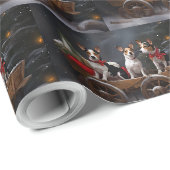 ラットテリア 雪景色のそり クリスマス装飾 ラッピングペーパー (ロールコーナー)
