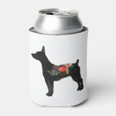 ラットテリアCCドッグボホフローラシルエット 缶クーラー (缶正面)