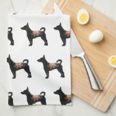 ラットテリアCNドッグボホシルエット キッチンタオル (四つ折り)