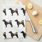 ラットテリアNNドッグボホシルエット キッチンタオル (四つ折り)