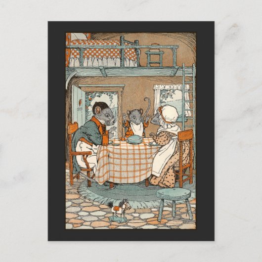 ラットファミリーズダウンして朝食 ポストカード (正面)