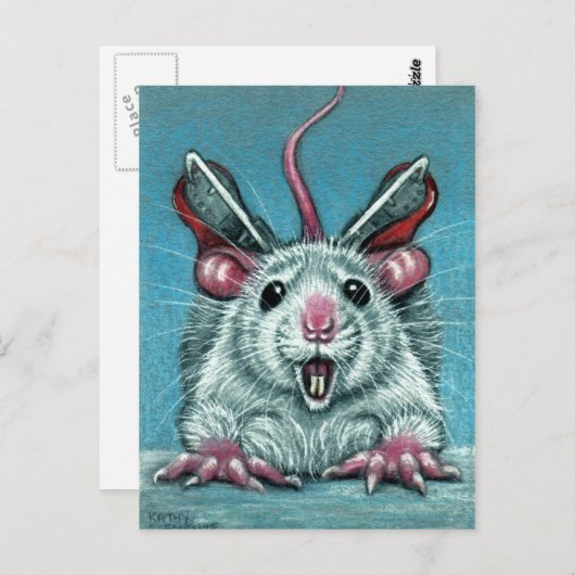 ラットフェルトアイススケートで滑る葉書 ポストカード (正面/裏面)