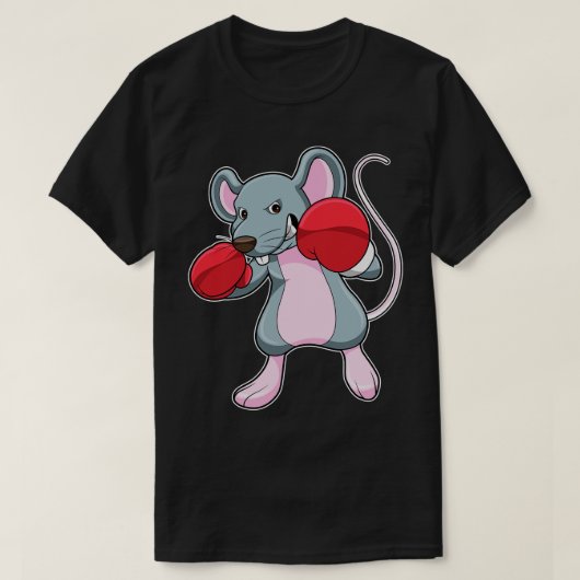 ラットボクシングボクシング手袋 Tシャツ (デザイン正面)