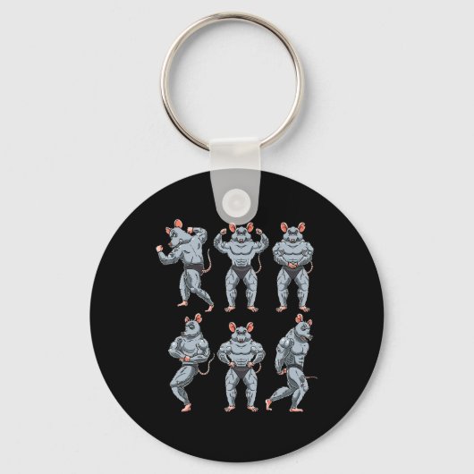 ラットボディビルフィットネスジムモチベーションBodybuilde キーホルダー (正面)