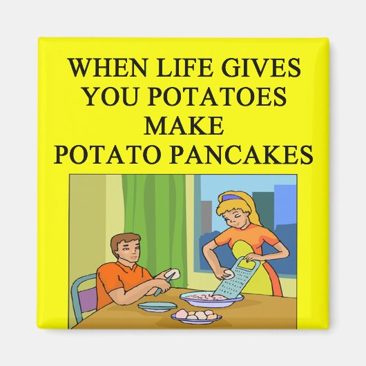 ラットポテトパンケーキジョーク マグネット (正面)