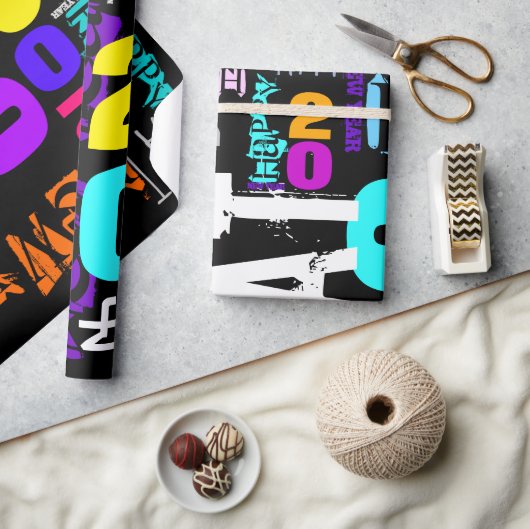 ラットラッピングの新年の幸せP ラッピングペーパー (クラフト)